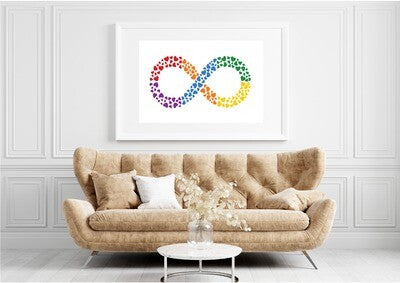 Vibrant Autism Infinity Sign Heart Print
