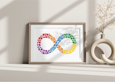 Vibrant Autism Infinity Sign Heart Print
