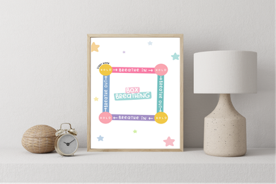 Set of 5 Mindful Breathing Prints for Kids