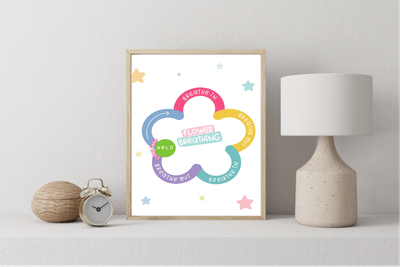 Set of 5 Mindful Breathing Prints for Kids