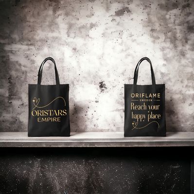 Oristars Team Tote Bag in Black with an all Gold Design