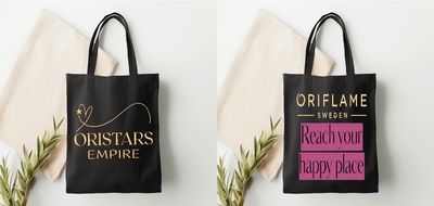 Oristars Team Tote Bag in Black with Colourful Design