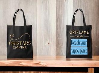 Oristars Team Tote Bag in Black with Colourful Design