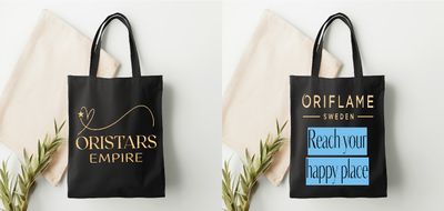Oristars Team Tote Bag in Black with Colourful Design