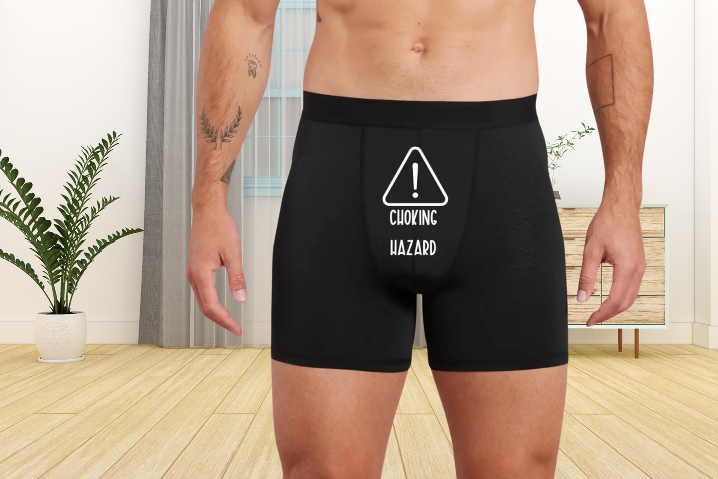 Funny Choking Hazard Black Boxers