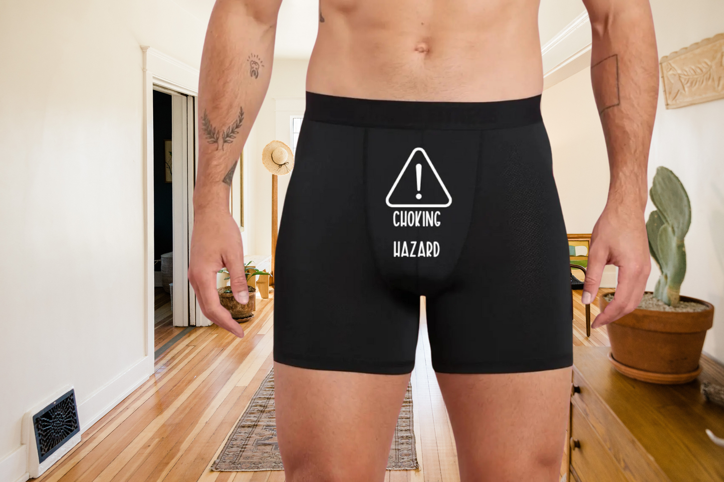 Funny Choking Hazard Black Boxers