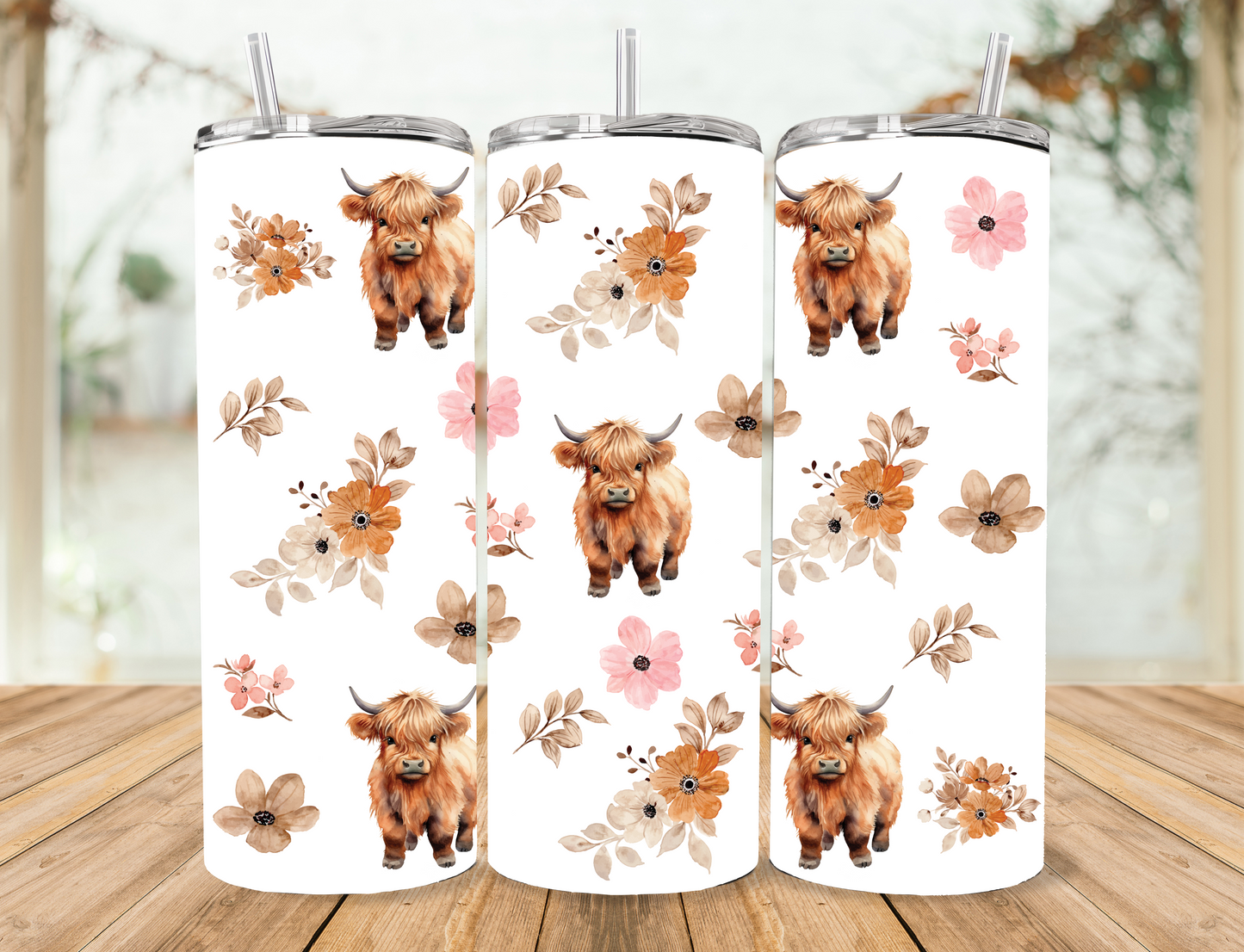 Highland Cow Skinny Tumbler