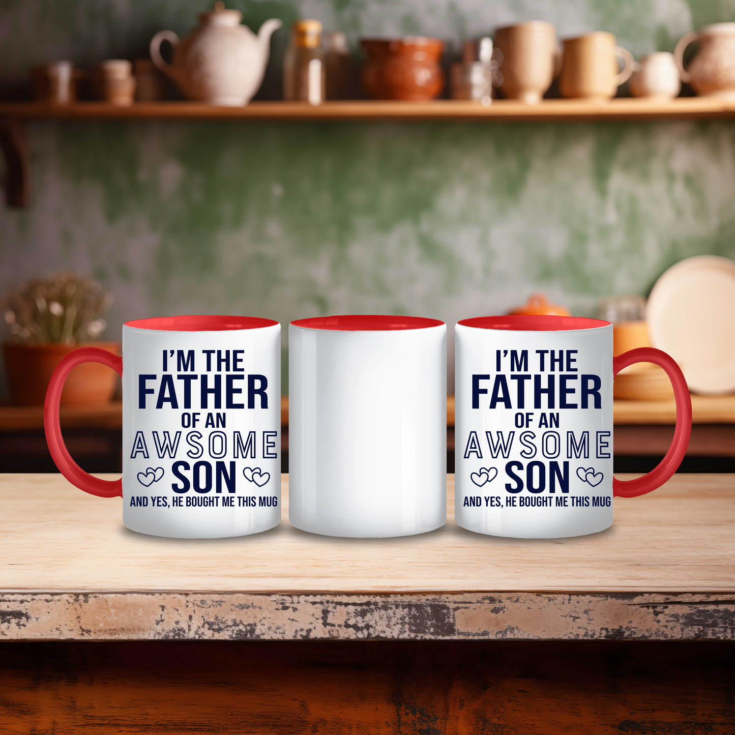 Funny Father of an Awesome Son Mug,