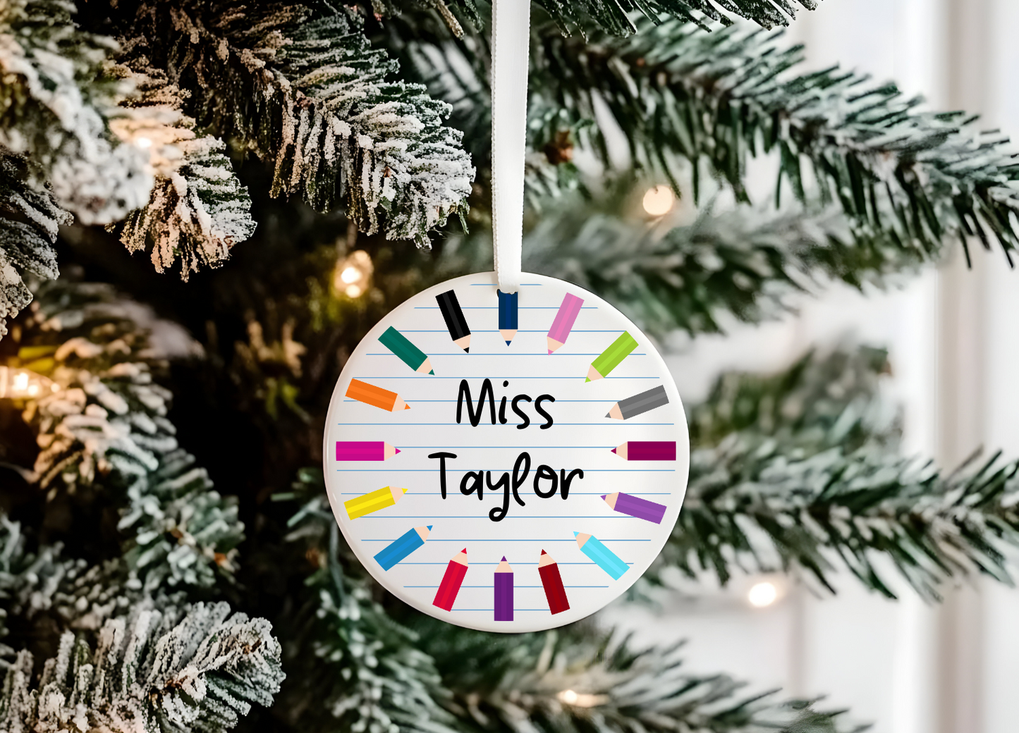 Personalised Teacher Bauble - Ceramic Ornament