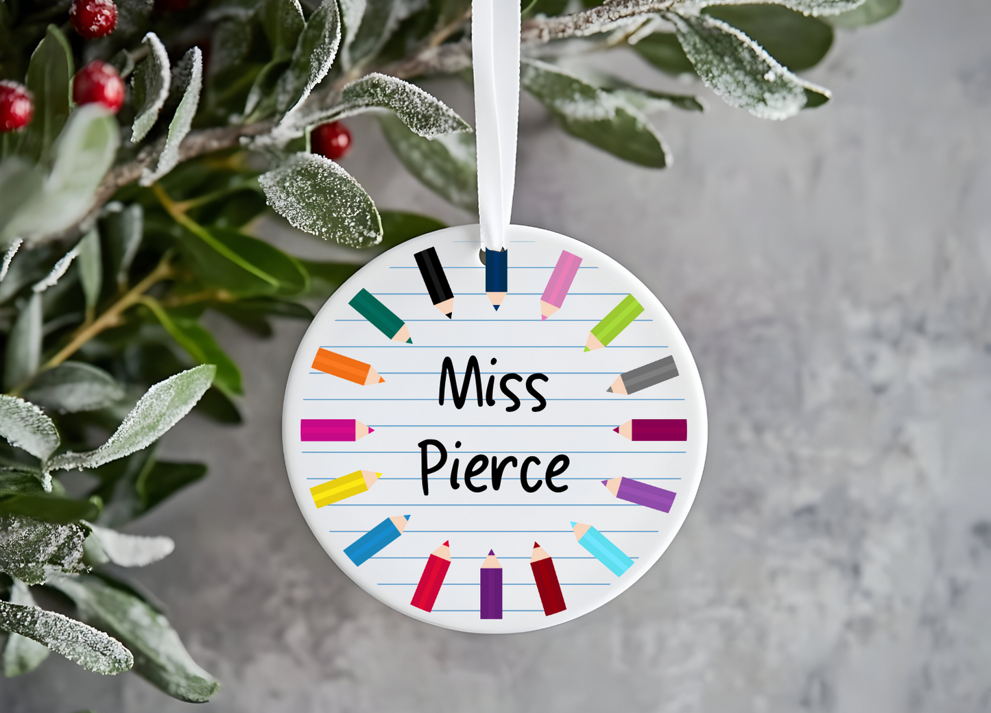 Personalised Teacher Bauble - Ceramic Ornament
