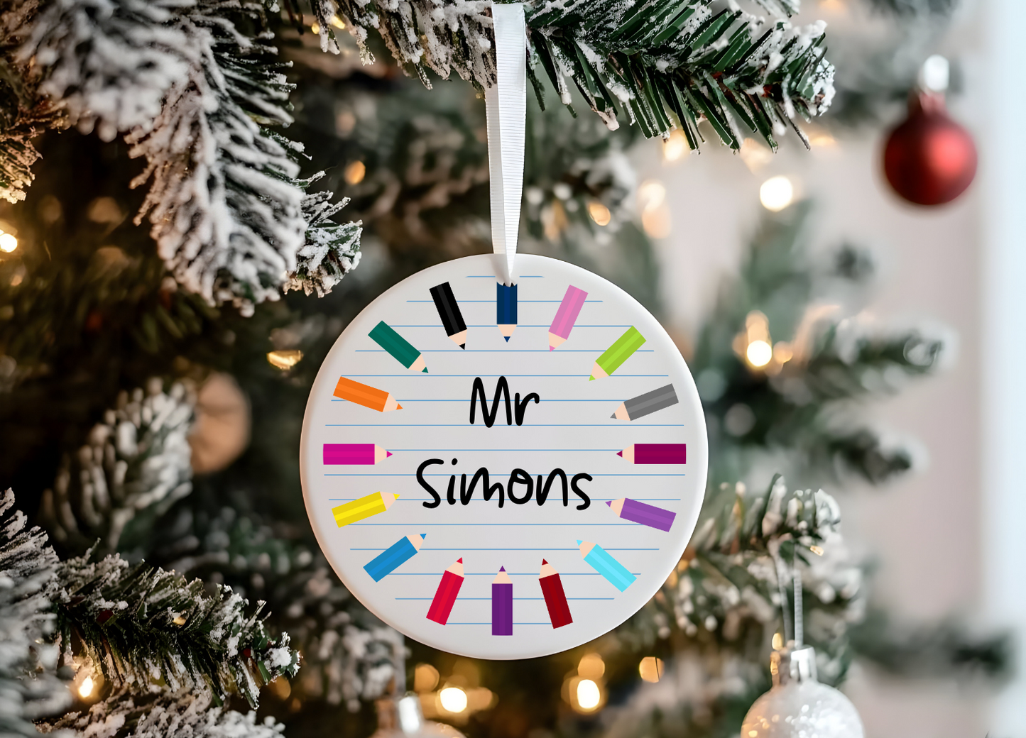 Personalised Teacher Bauble - Ceramic Ornament