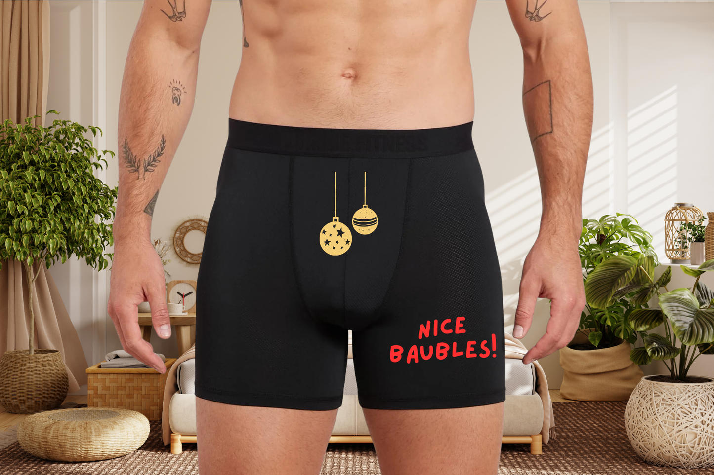 Funny Christmas Boxers | Nice Baubles Men’s Underwear