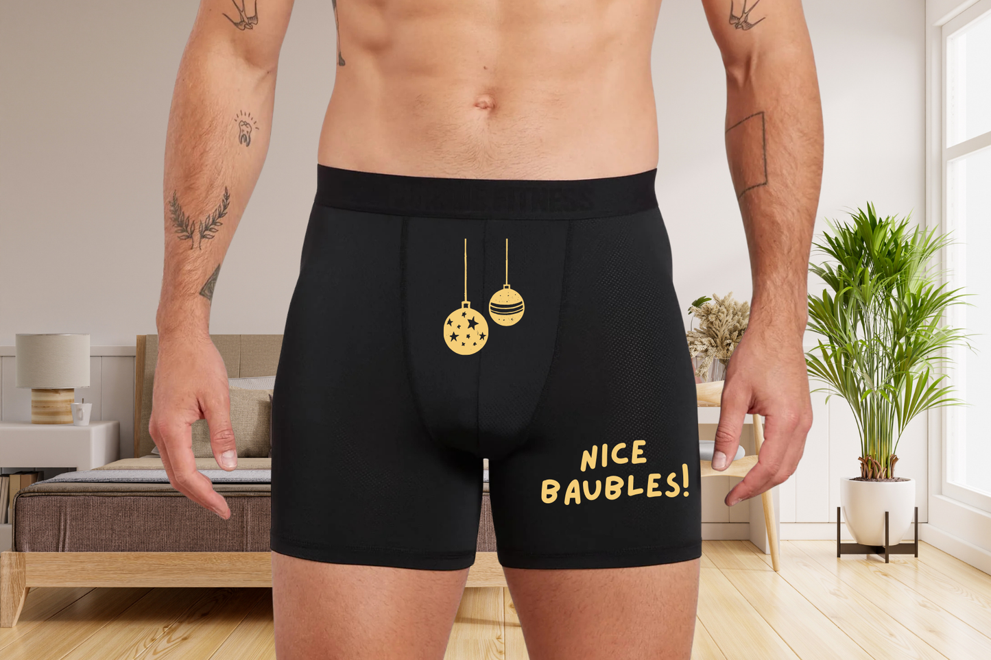 Funny Christmas Boxers | Nice Baubles Men’s Underwear