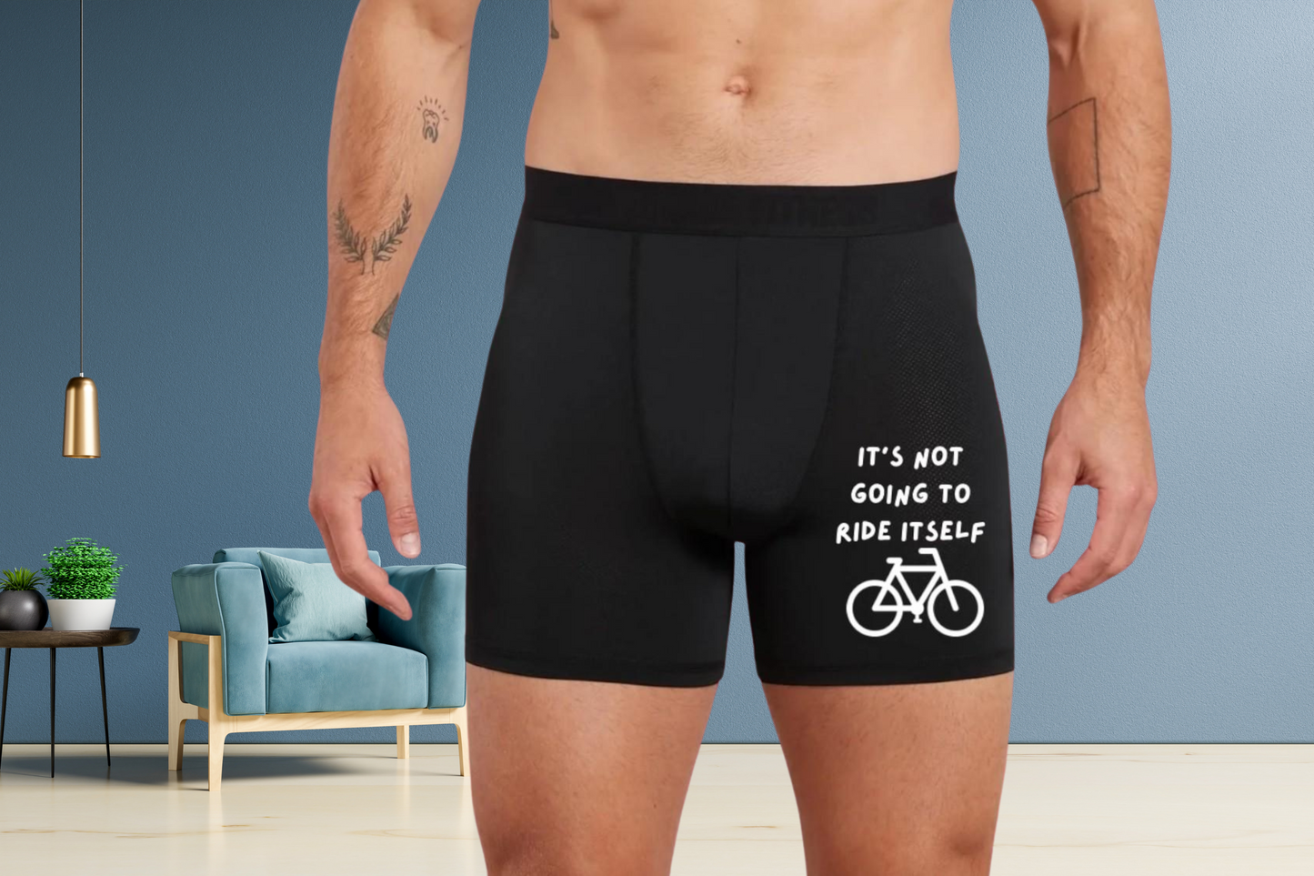 Funny Won't Ride Itself Black Boxers