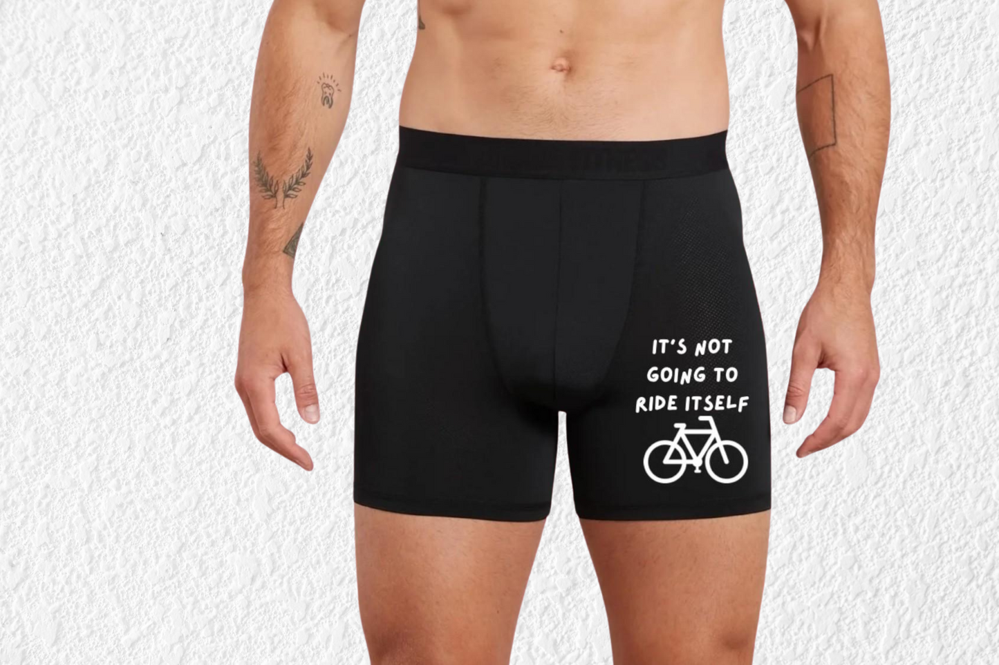 Funny Won't Ride Itself Black Boxers