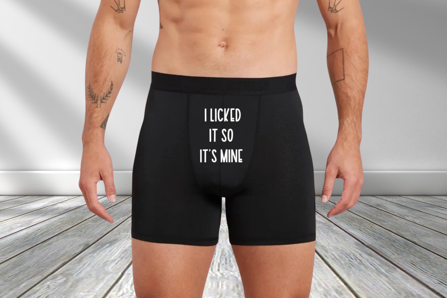 Funny I Licked It So Its Mine Black Boxers