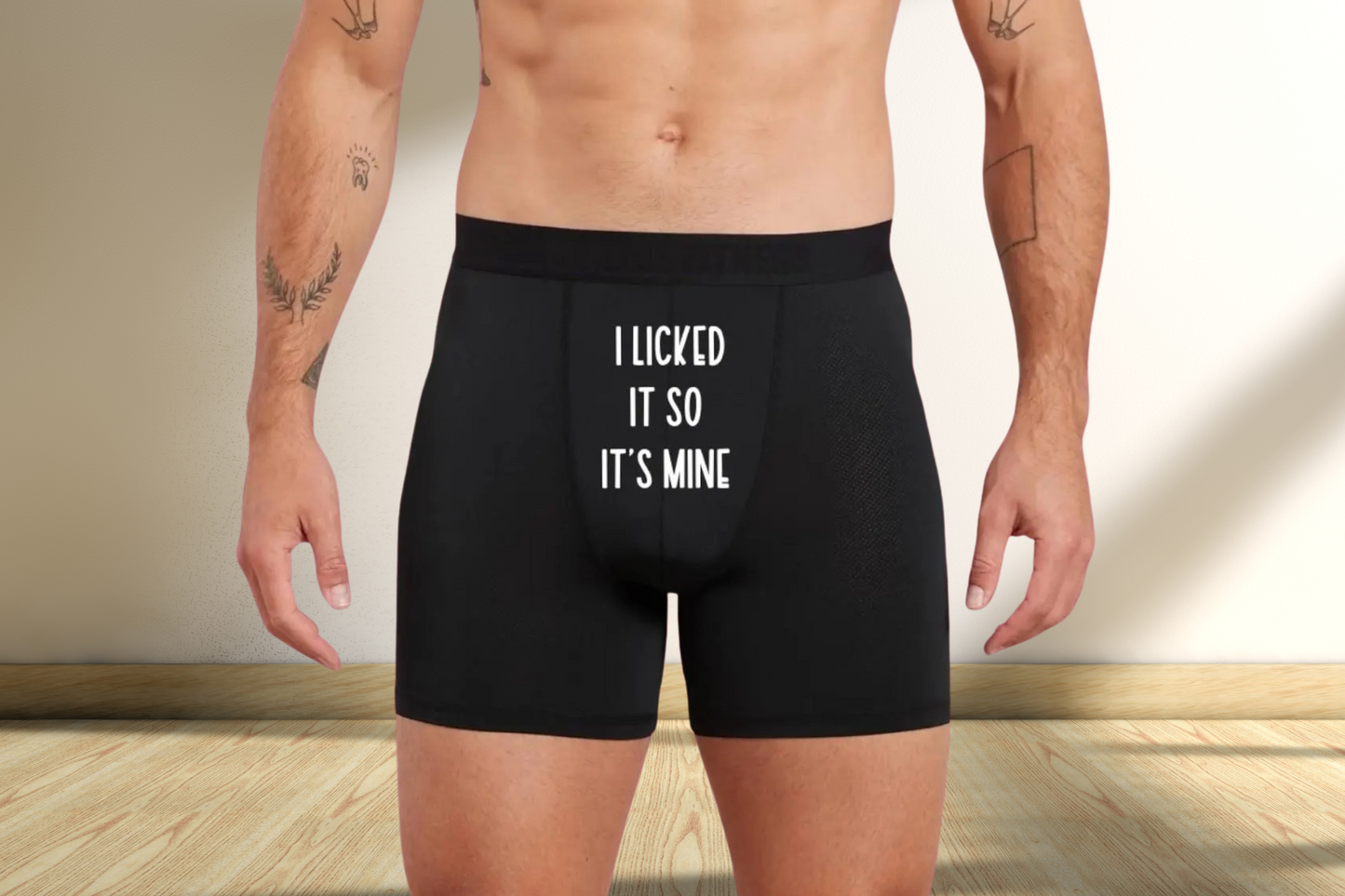 Funny I Licked It So Its Mine Black Boxers