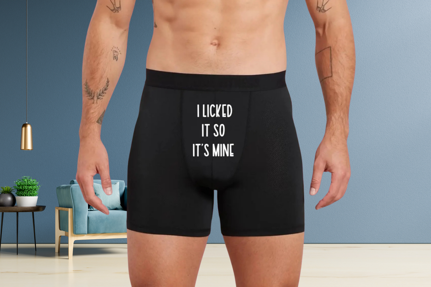 Funny I Licked It So Its Mine Black Boxers