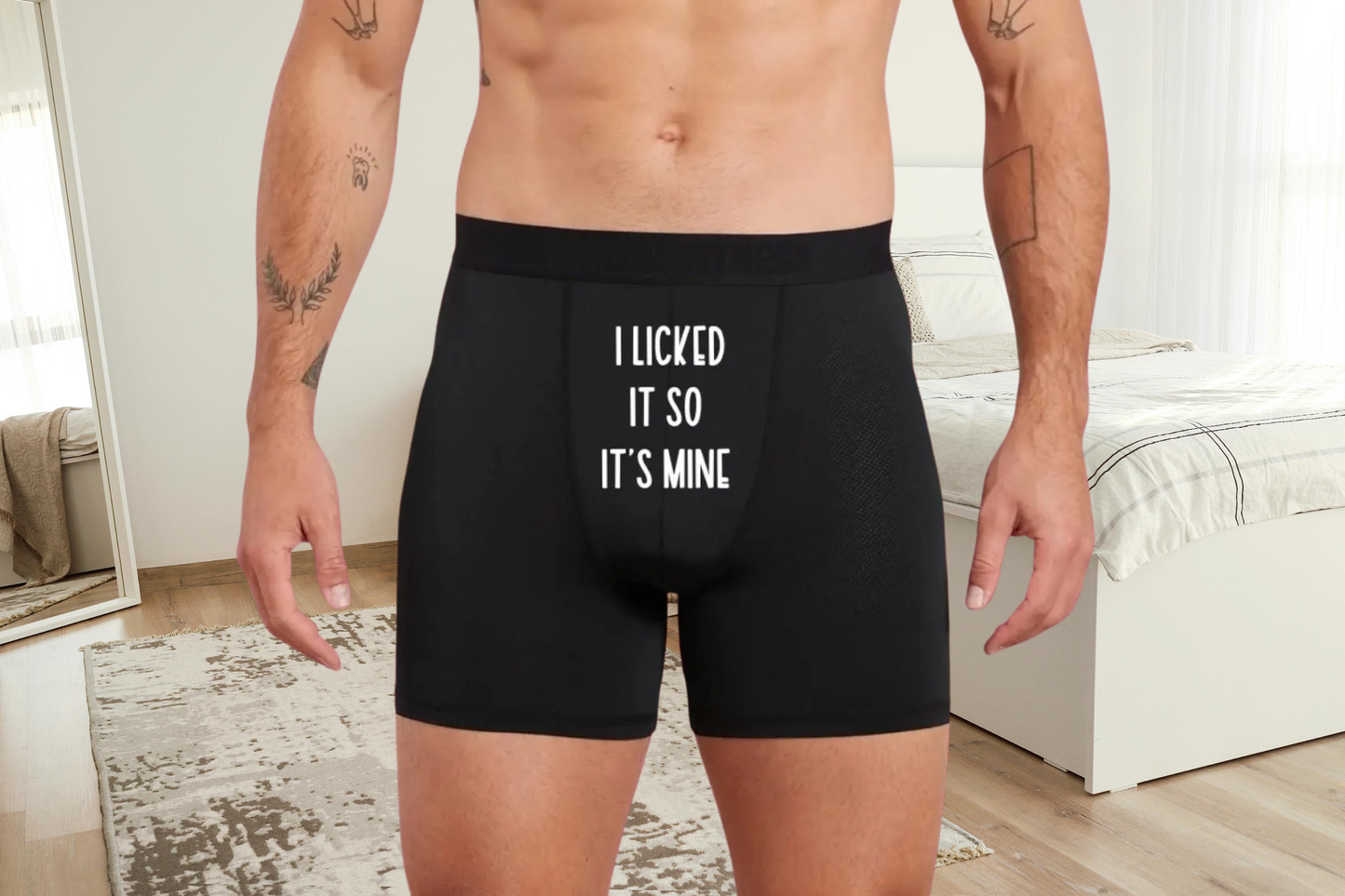 Funny I Licked It So Its Mine Black Boxers