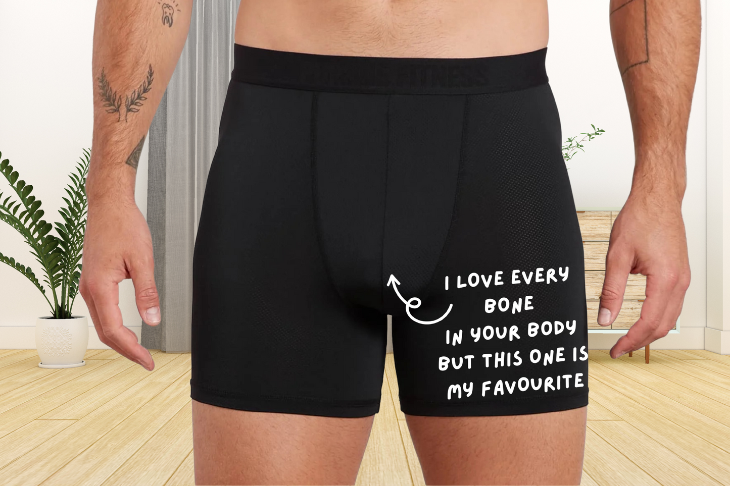 Funny 'Favourite Bone' Black Boxers