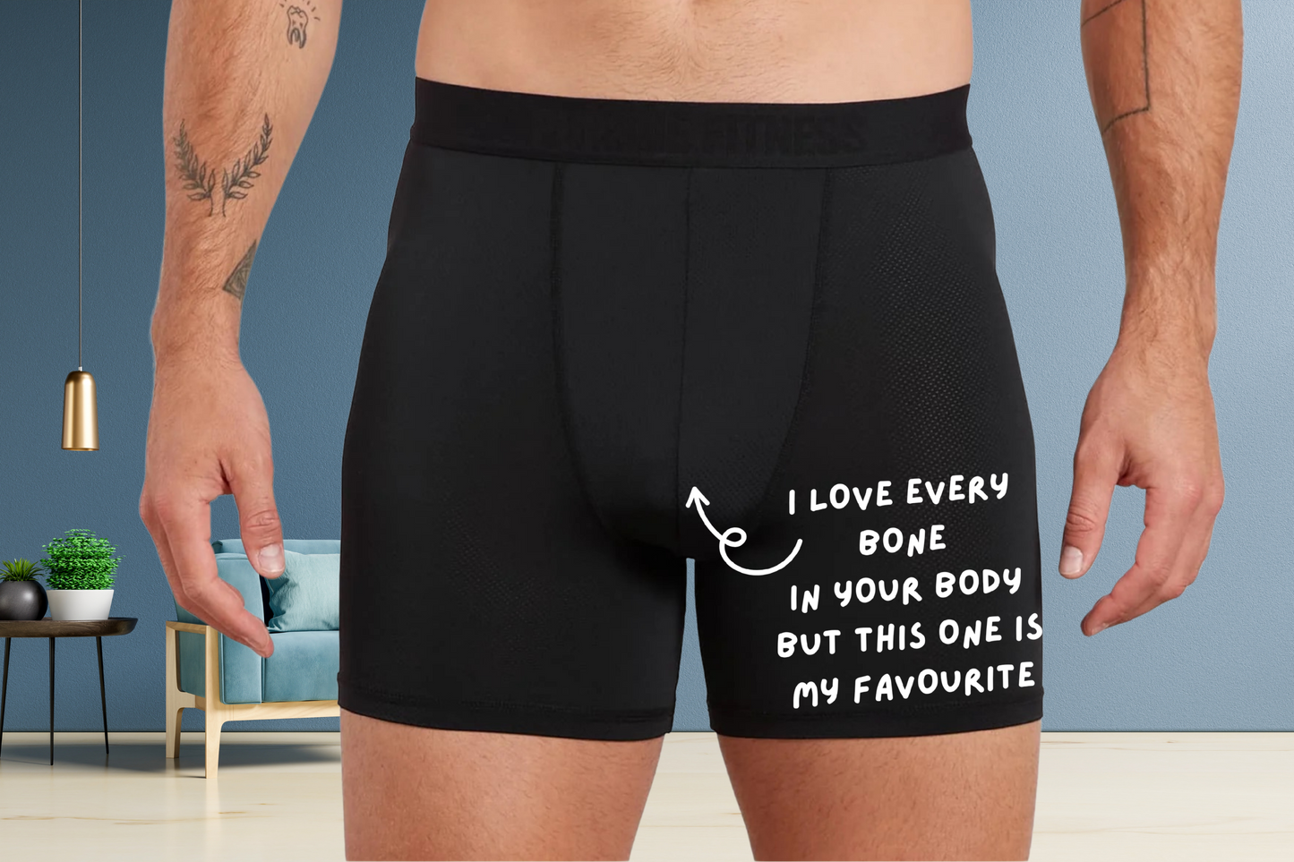 Funny 'Favourite Bone' Black Boxers