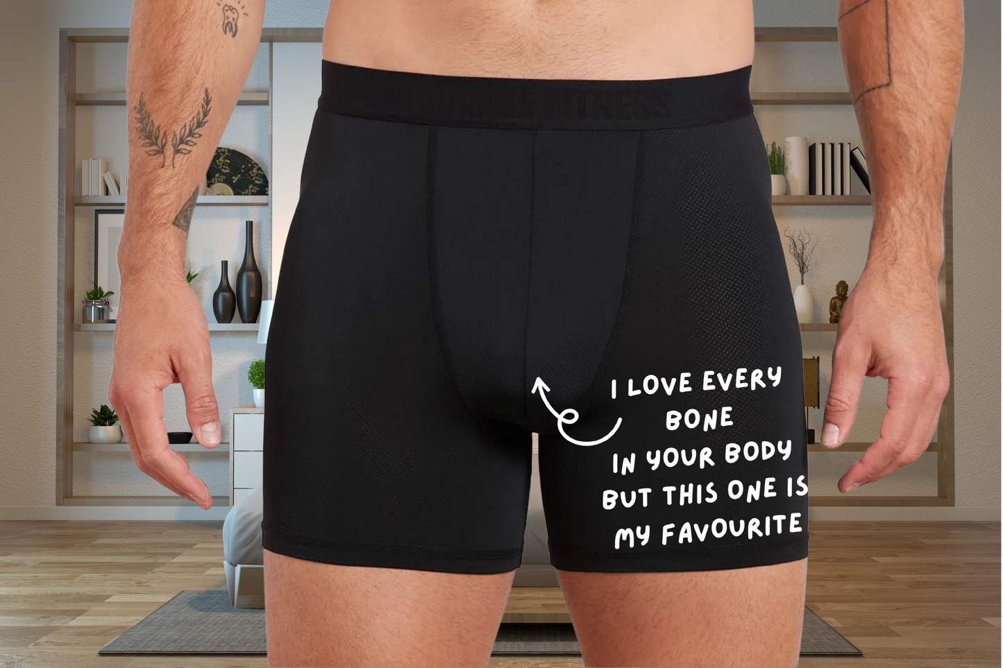 Funny 'Favourite Bone' Black Boxers