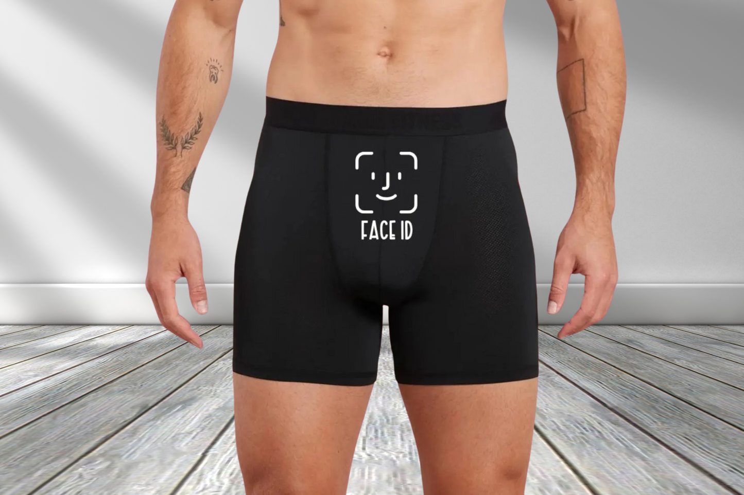 Funny Face ID Black Boxers