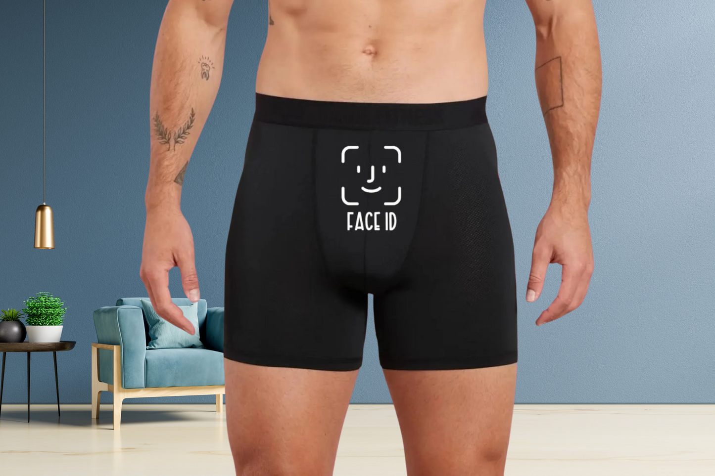 Funny Face ID Black Boxers