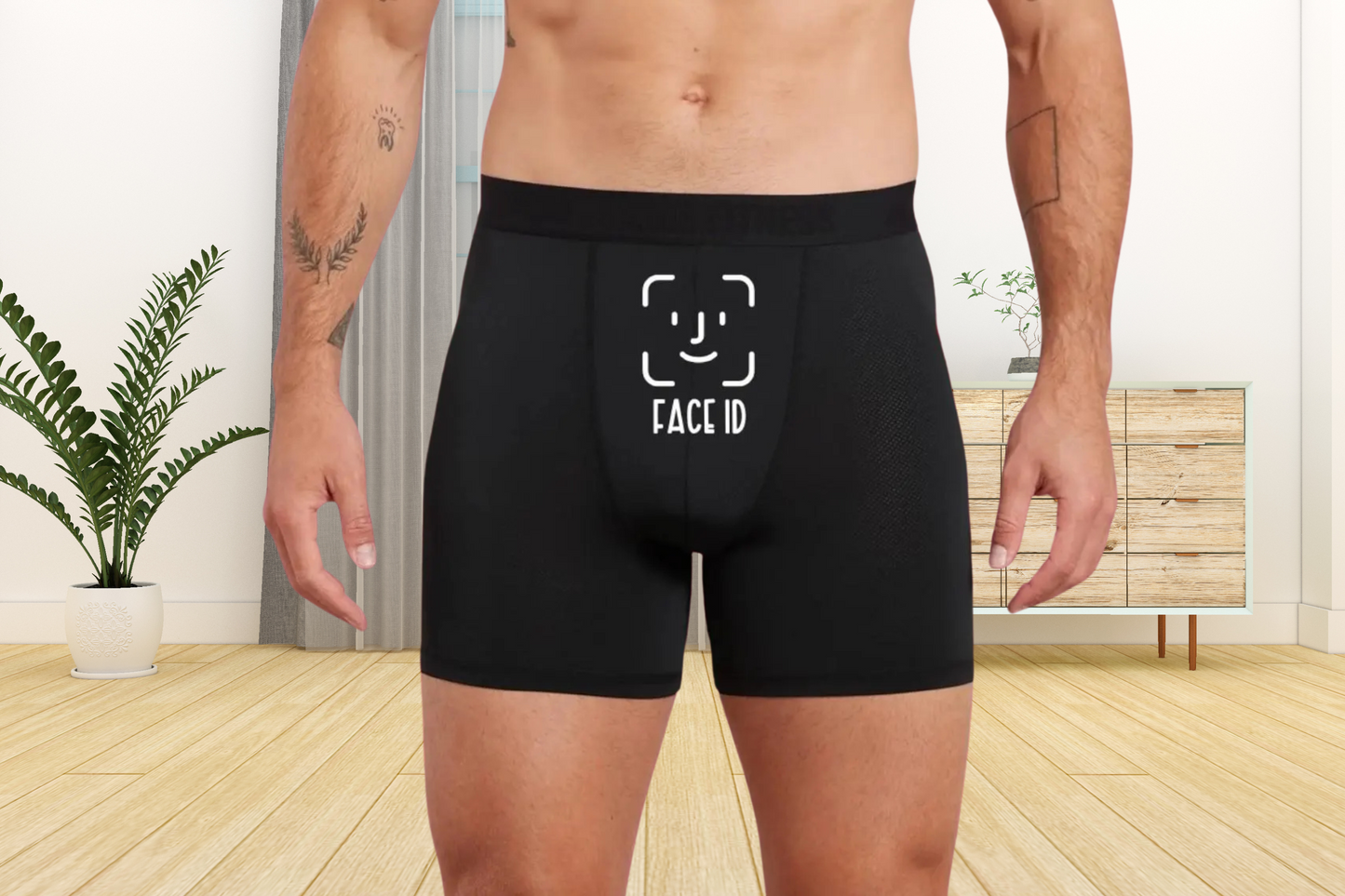 Funny Face ID Black Boxers