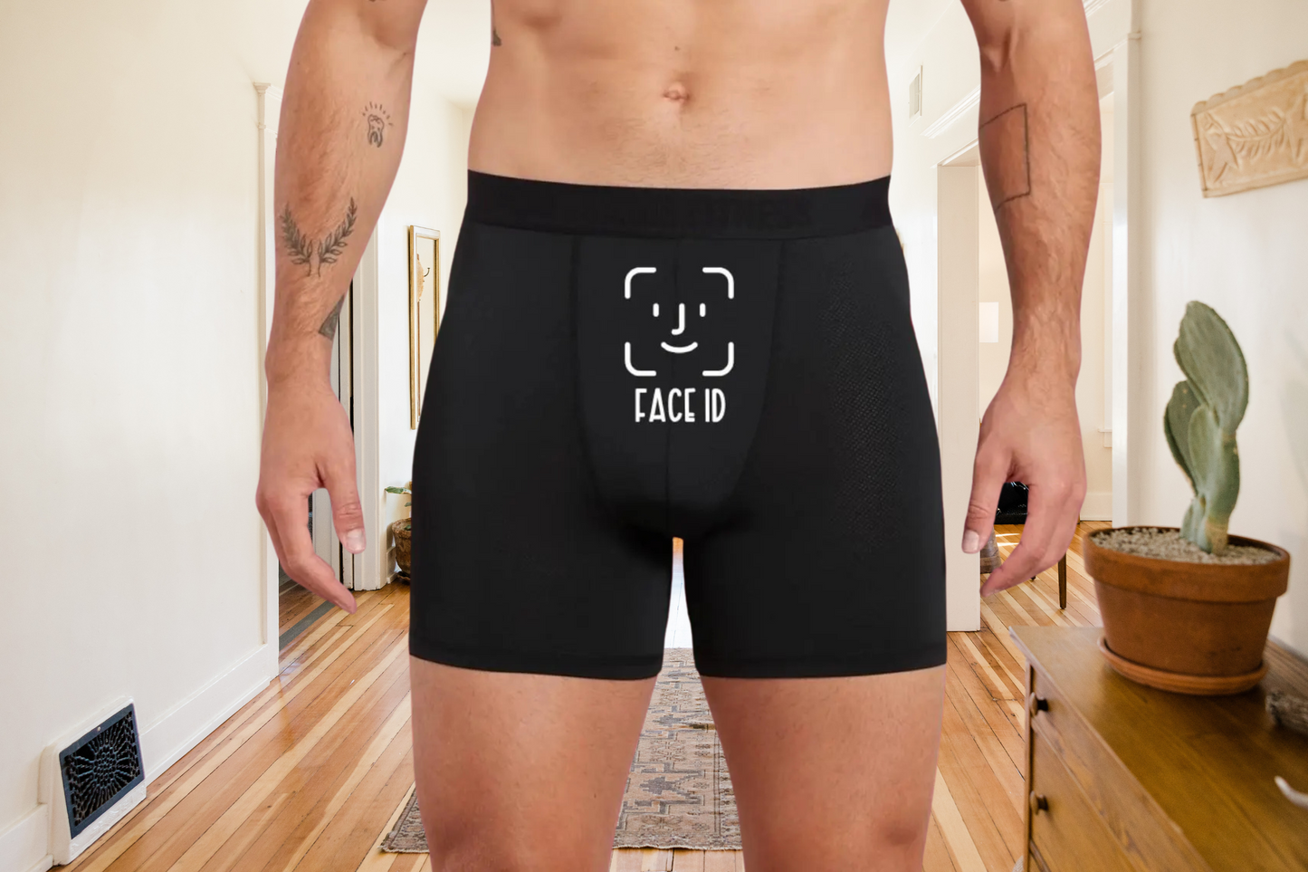 Funny Face ID Black Boxers