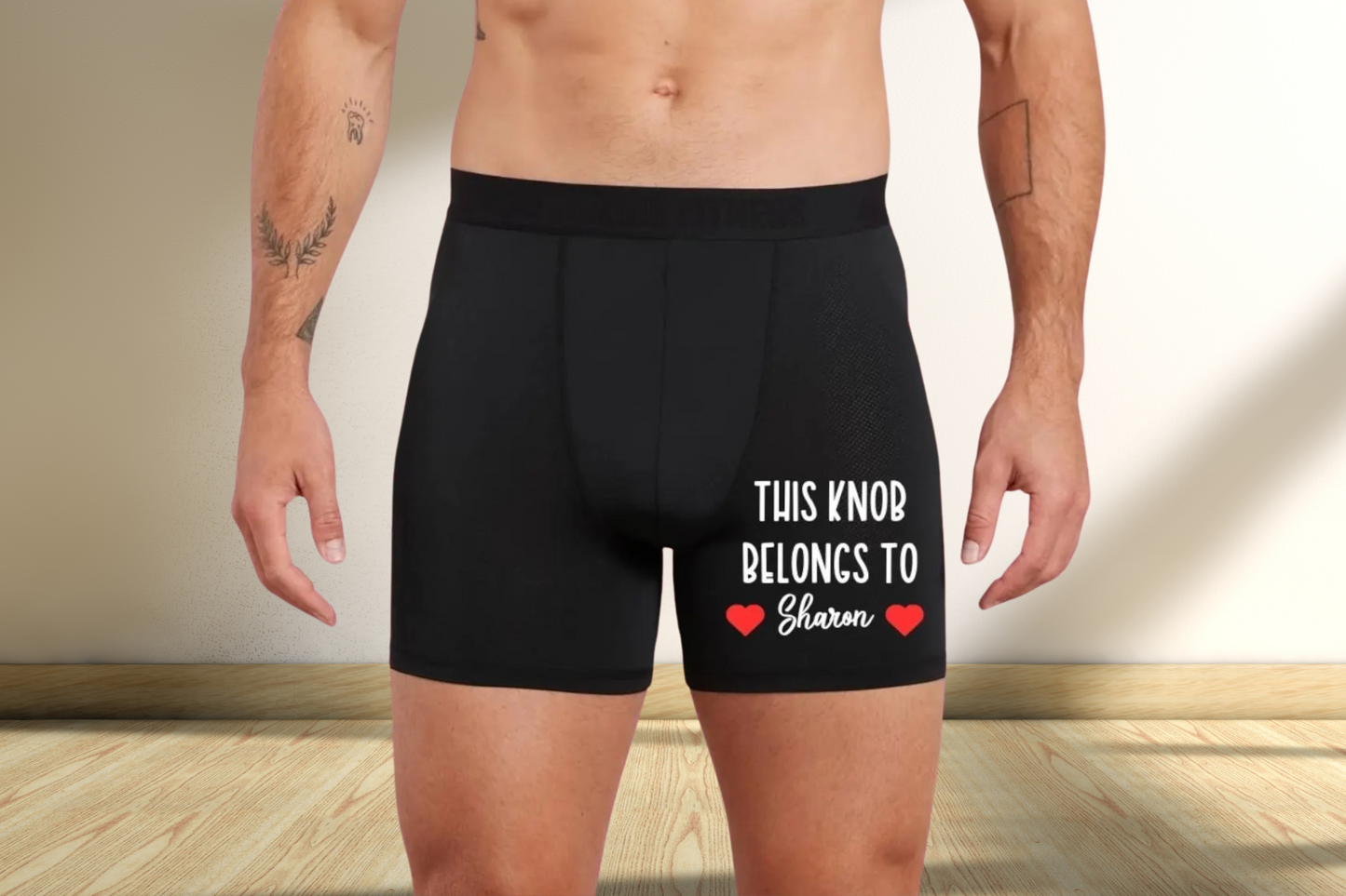 Personalised This Knob Belongs to... Black Boxers