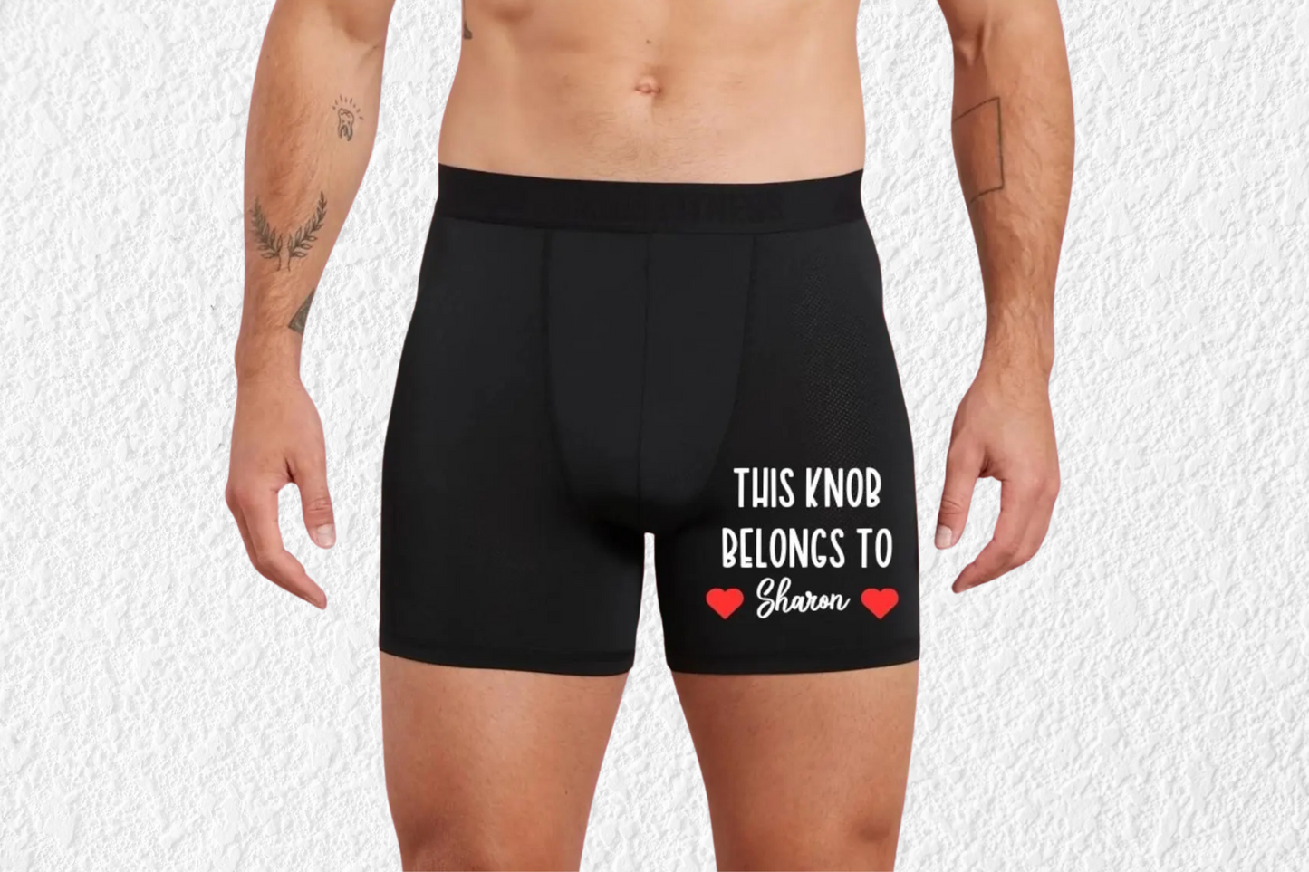Personalised This Knob Belongs to... Black Boxers