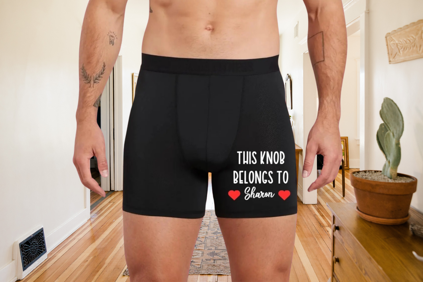 Personalised This Knob Belongs to... Black Boxers