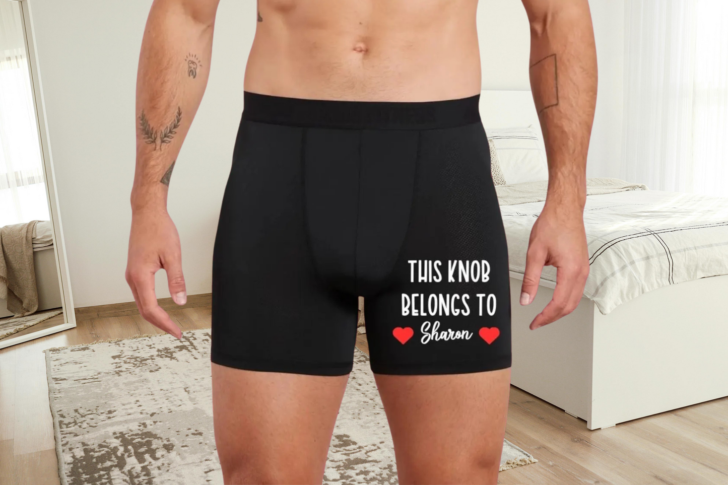 Personalised This Knob Belongs to... Black Boxers