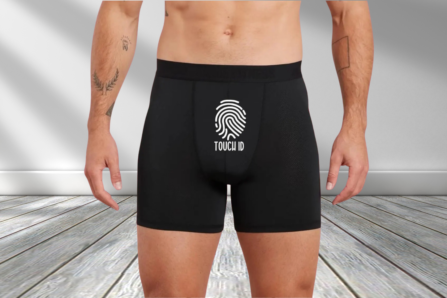 Funny Touch ID Black Boxers