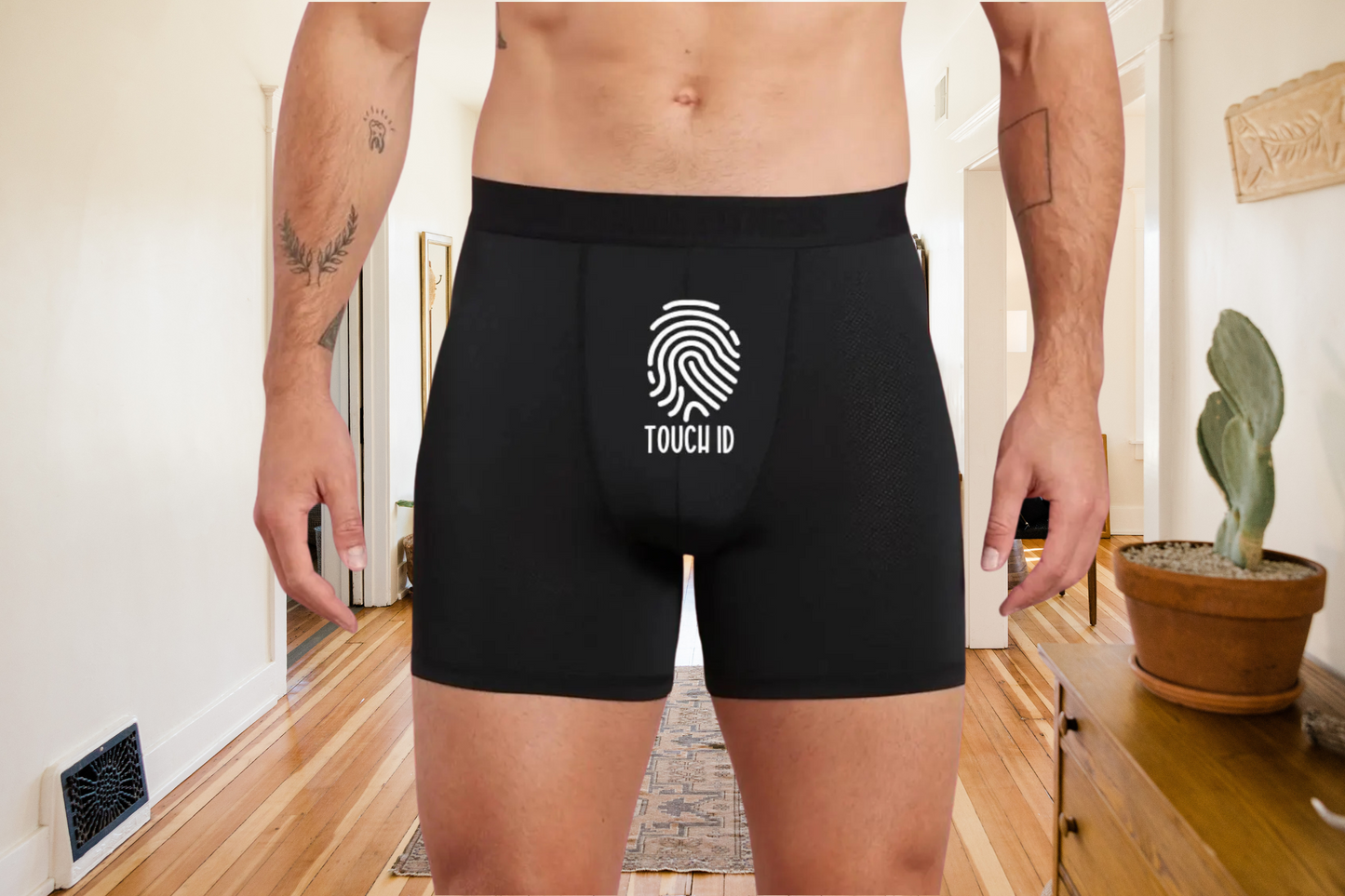 Funny Touch ID Black Boxers