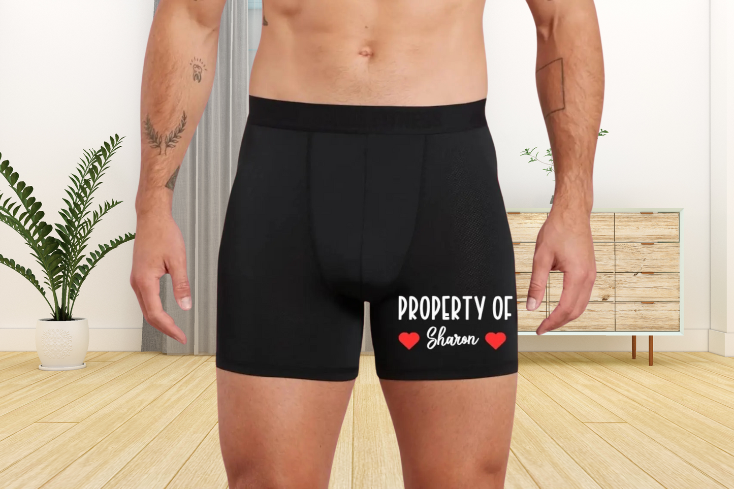 Personalised Property of ... Black Boxers