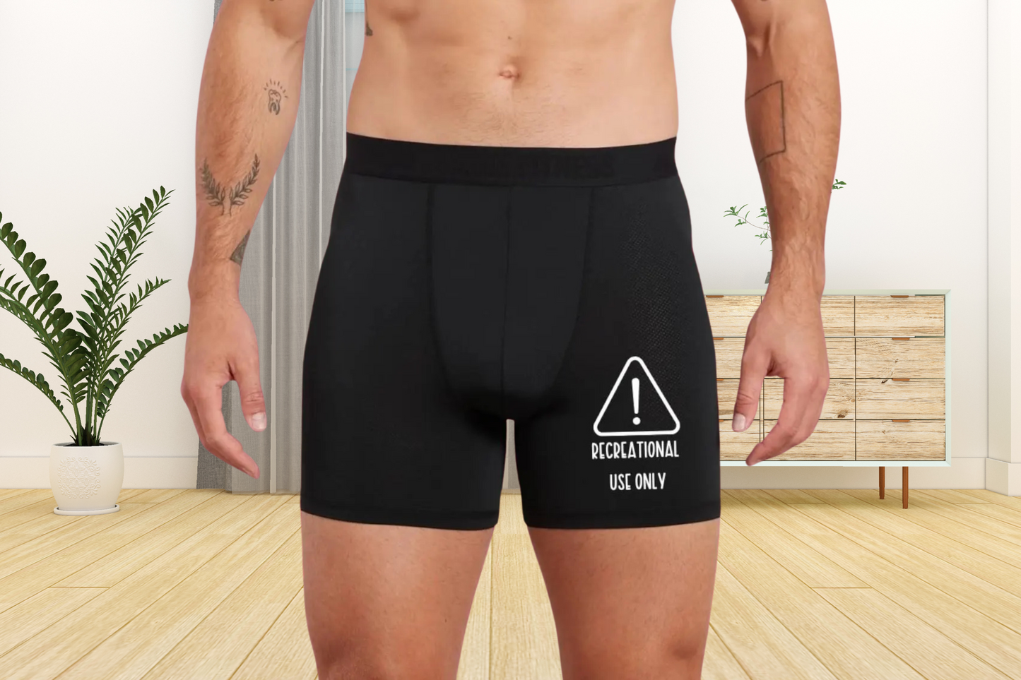 Funny Recreational Use Only Black Boxers