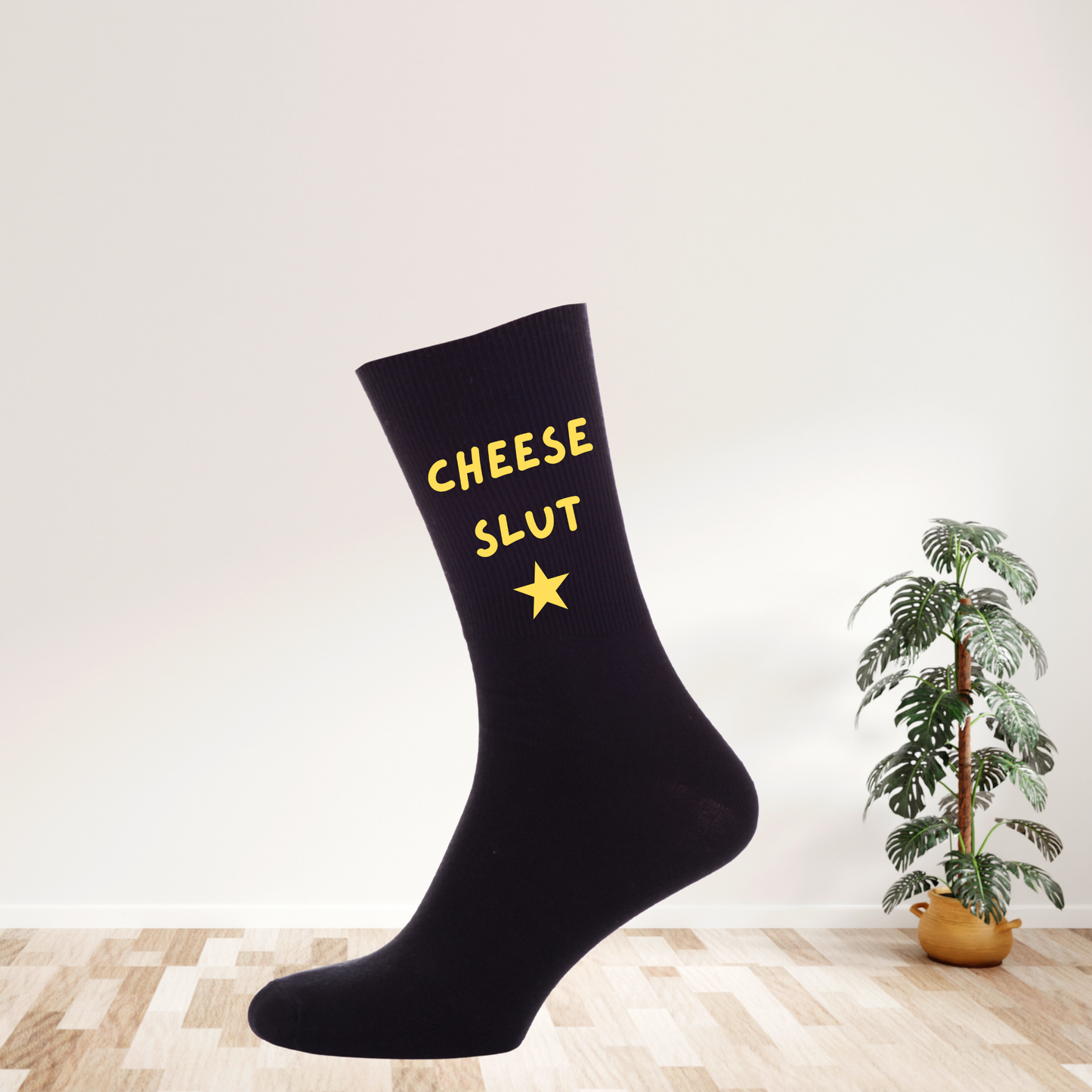 Cheese Sl*t Funny Printed Socks