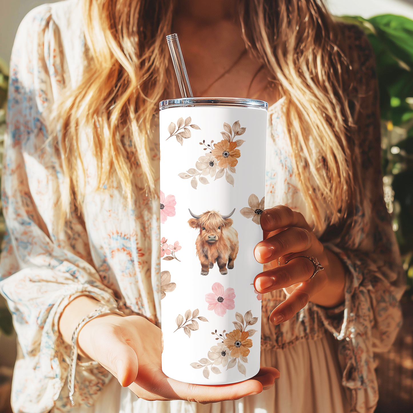 Highland Cow Skinny Tumbler