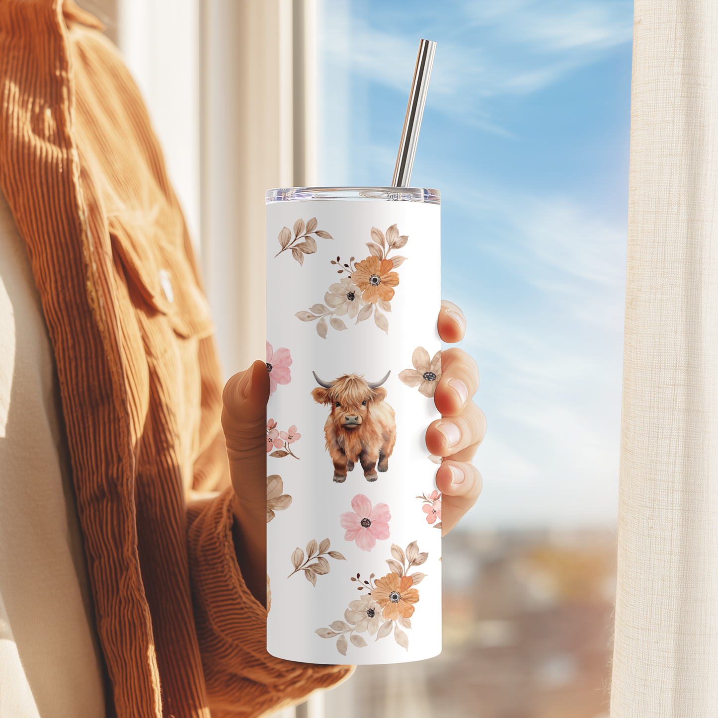 Highland Cow Skinny Tumbler