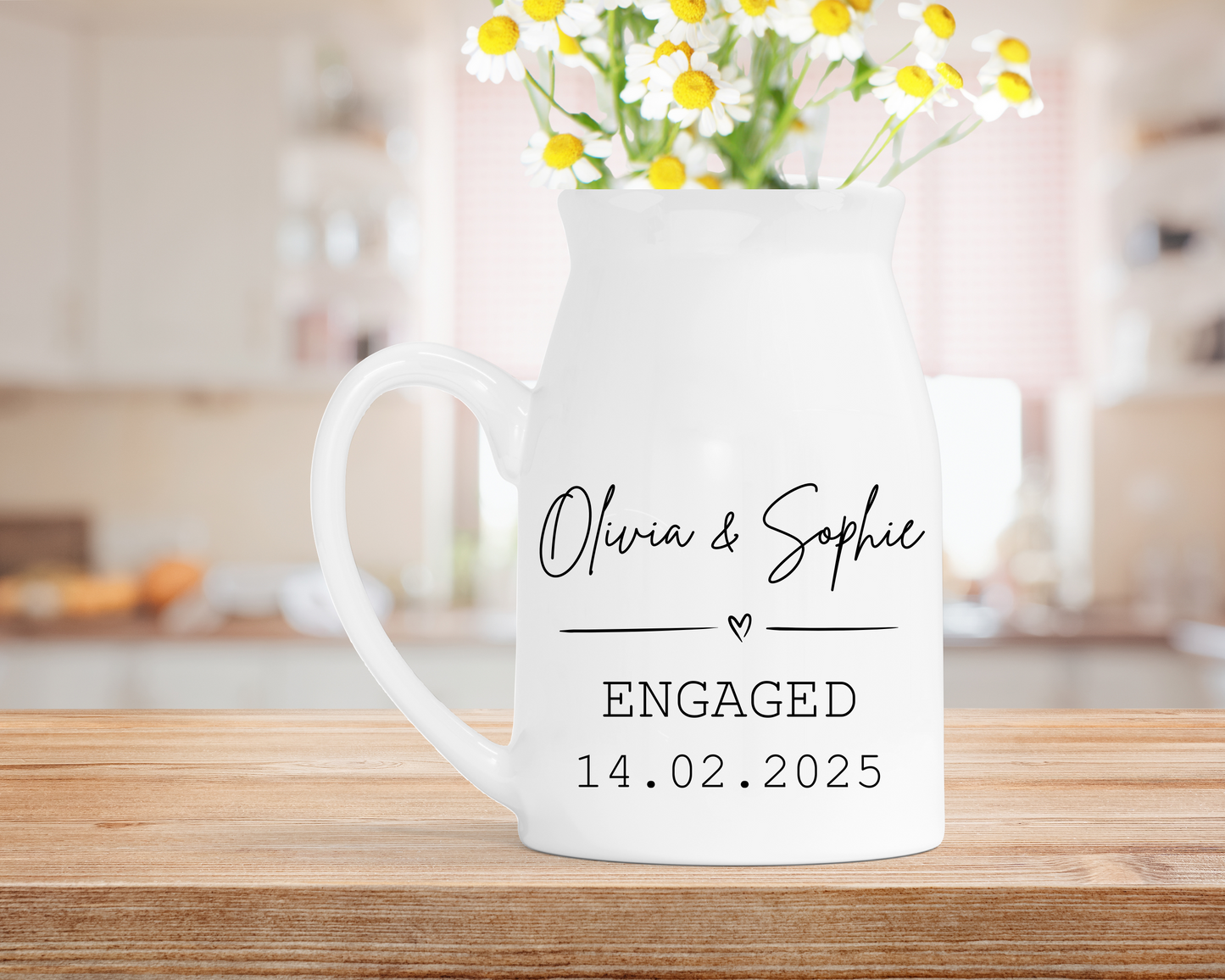 Personalised Engagement Milk Jug Vase