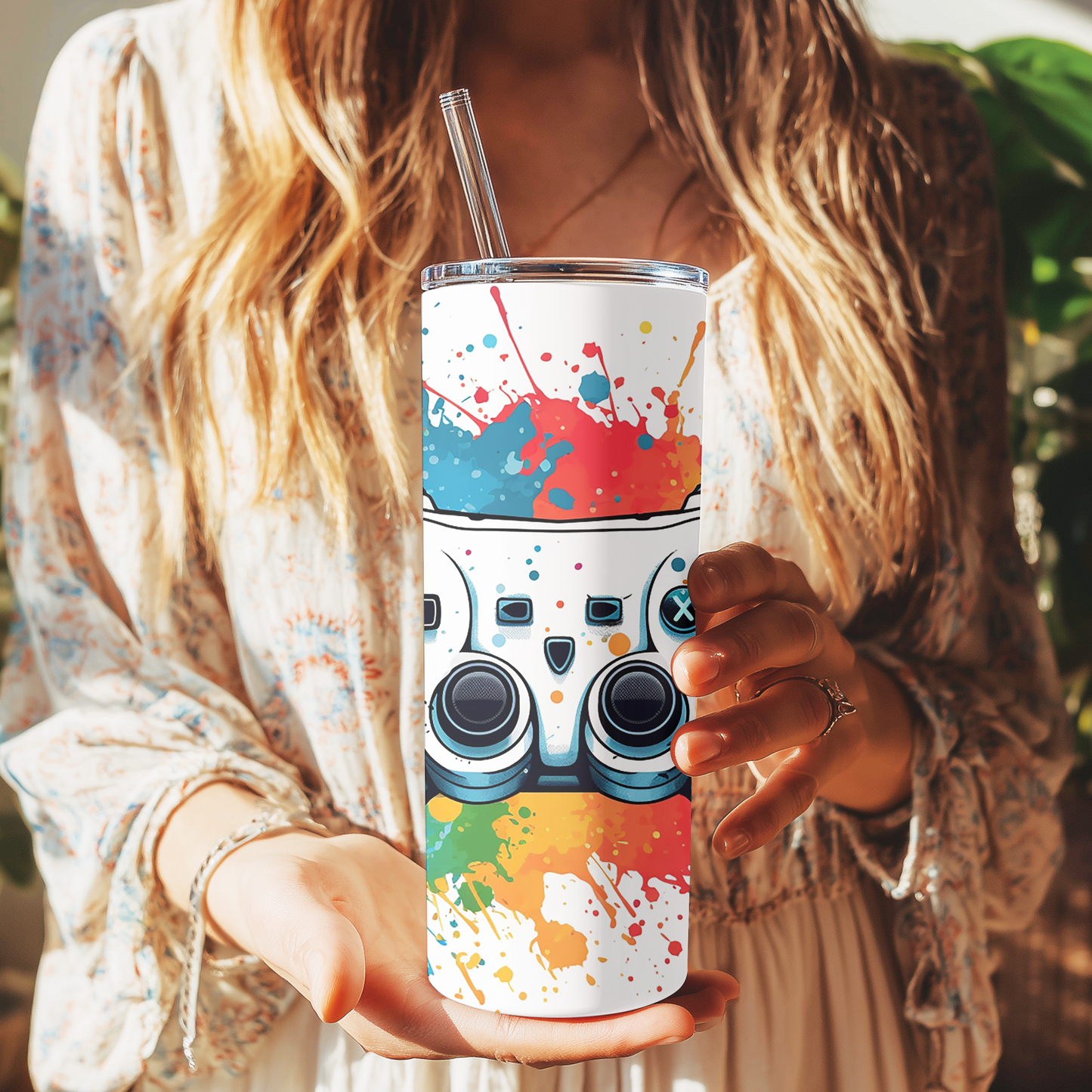 Gaming Controller Skinny Tumbler