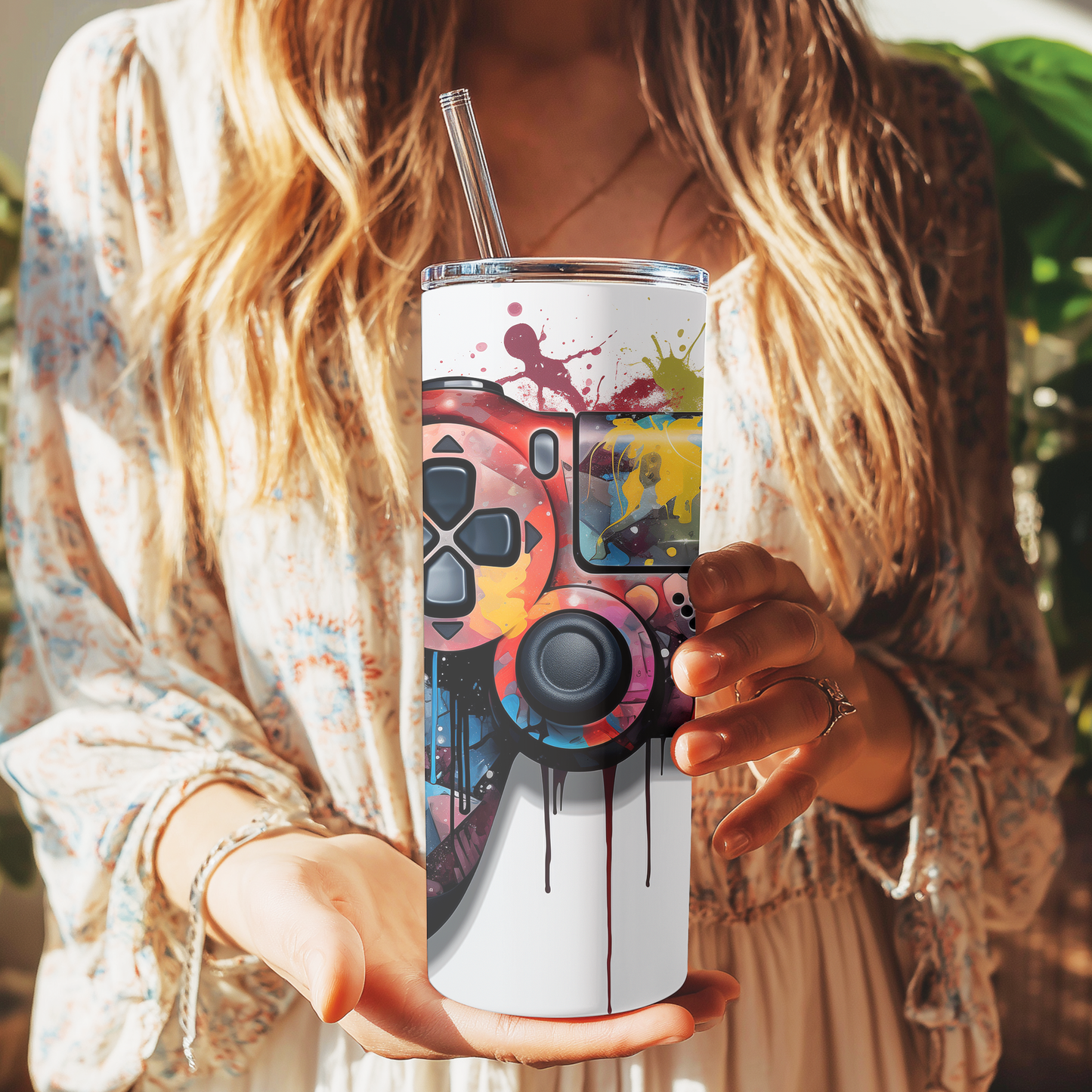 Gaming Controller Skinny Tumbler