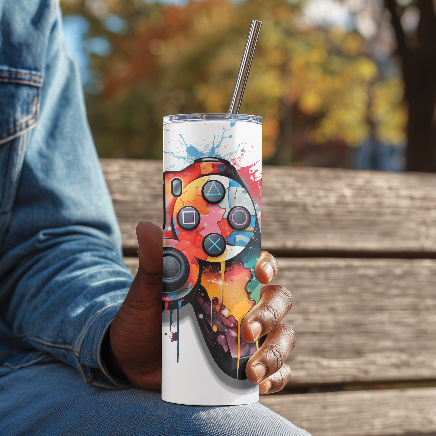 Gaming Controller Skinny Tumbler