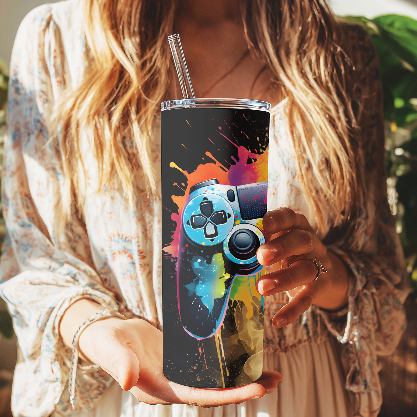 Gaming Controller Skinny Tumbler