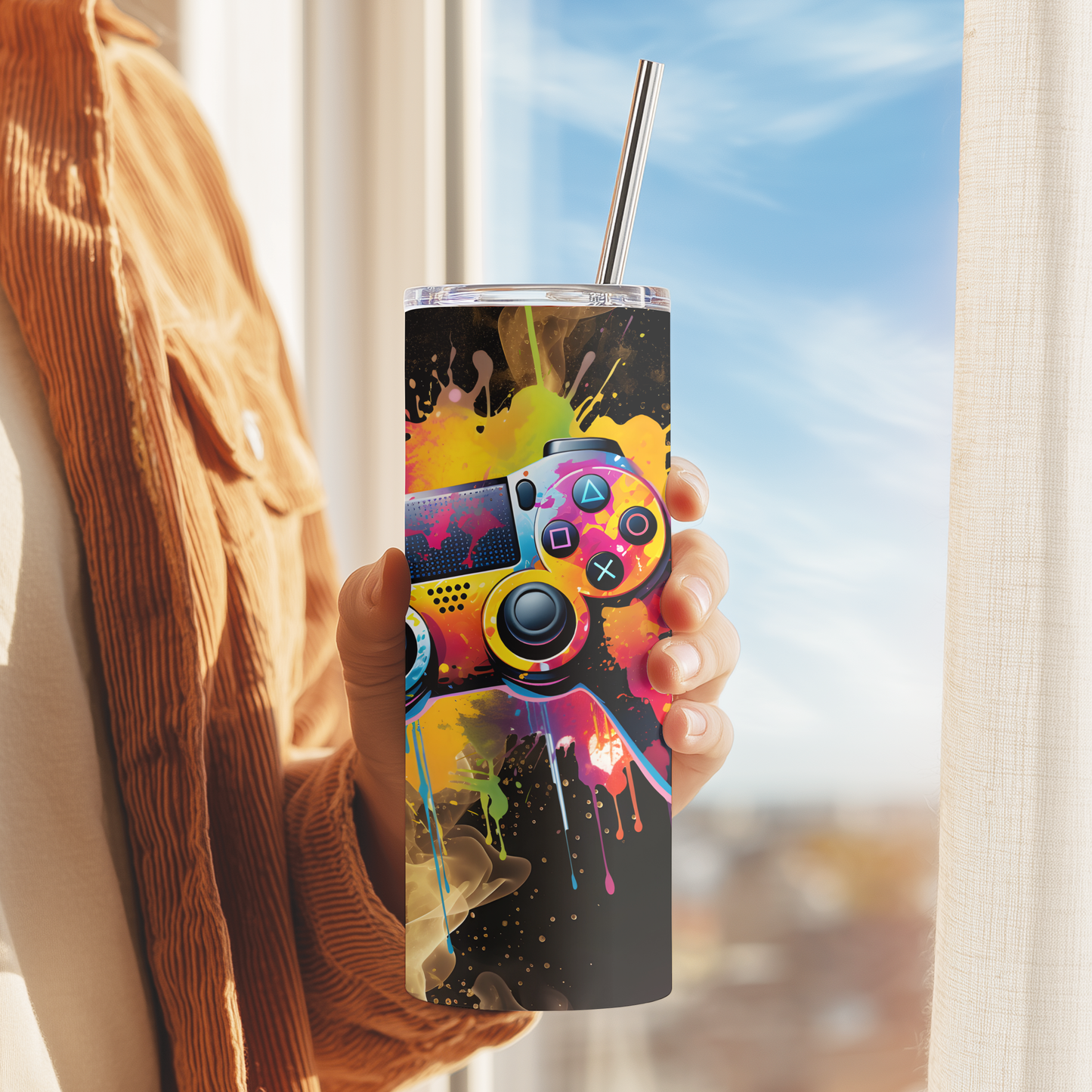 Gaming Controller Skinny Tumbler
