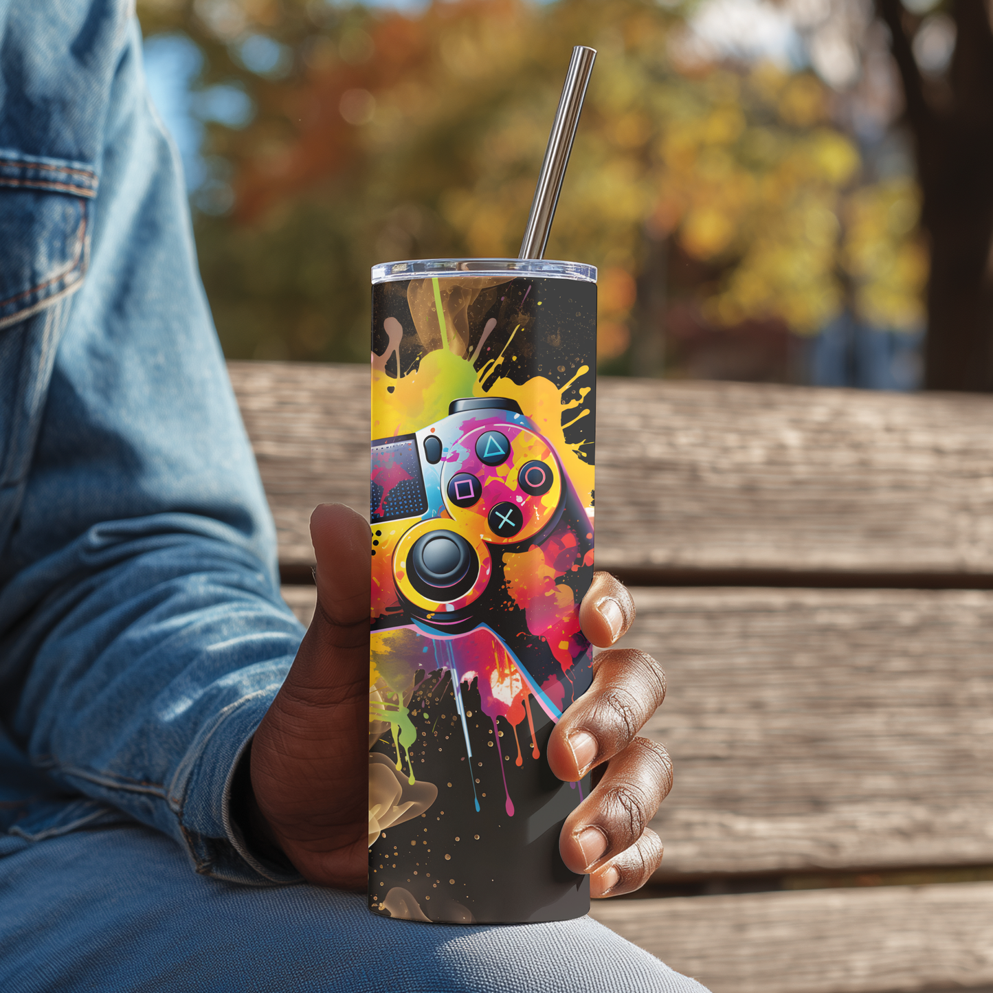 Gaming Controller Skinny Tumbler
