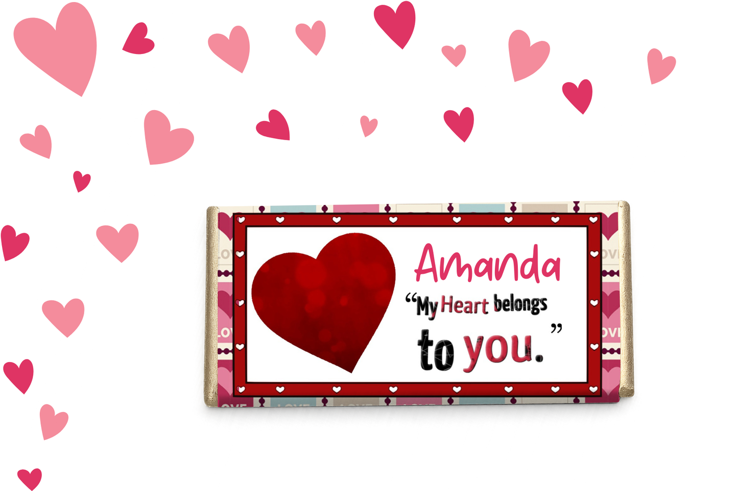 Personalised My Heart Belongs To You Chocolate Bar