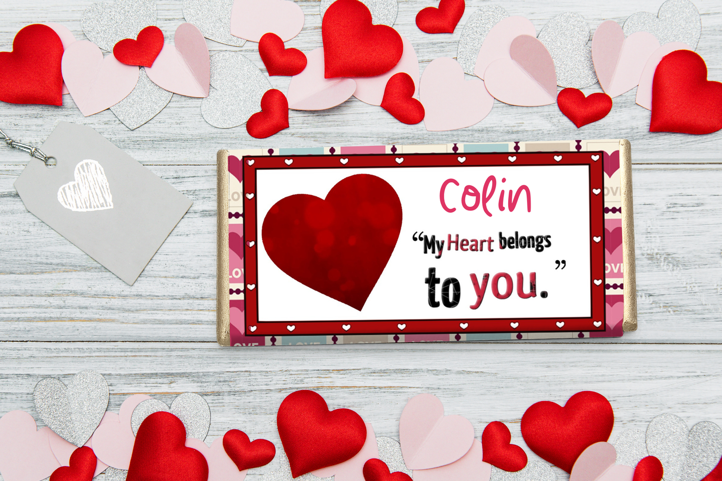 Personalised My Heart Belongs To You Chocolate Bar